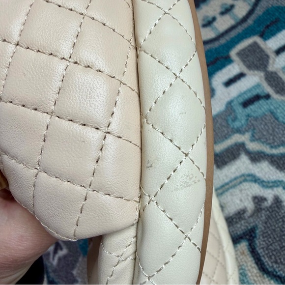 Sam Edelman Kardinda Sandals Sz 6M Cream Quilted Emblem Slides Minimalist NWOB - Picture 2 of 13